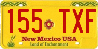NM license plate 155TXF