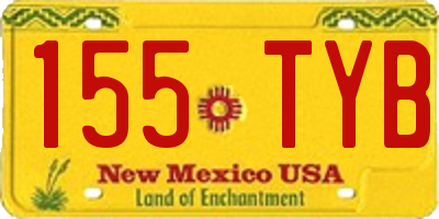NM license plate 155TYB