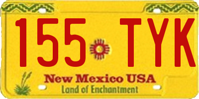 NM license plate 155TYK
