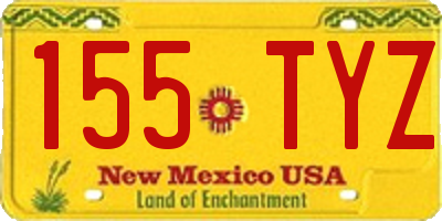 NM license plate 155TYZ