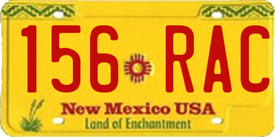 NM license plate 156RAC