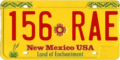 NM license plate 156RAE