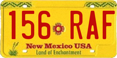 NM license plate 156RAF