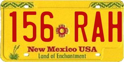 NM license plate 156RAH