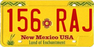 NM license plate 156RAJ