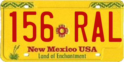 NM license plate 156RAL