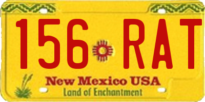 NM license plate 156RAT