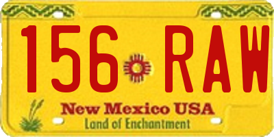 NM license plate 156RAW