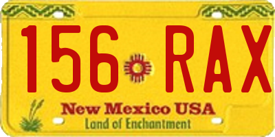 NM license plate 156RAX