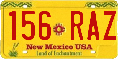 NM license plate 156RAZ