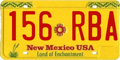 NM license plate 156RBA