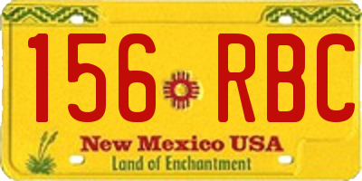 NM license plate 156RBC