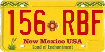 NM license plate 156RBF