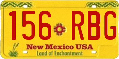 NM license plate 156RBG