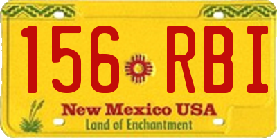 NM license plate 156RBI