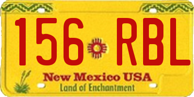 NM license plate 156RBL