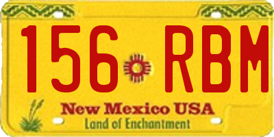 NM license plate 156RBM