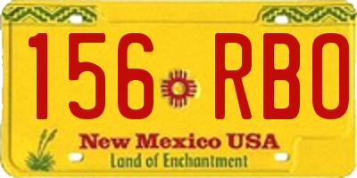 NM license plate 156RBO