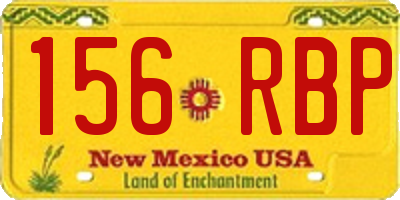 NM license plate 156RBP
