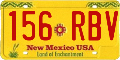 NM license plate 156RBV