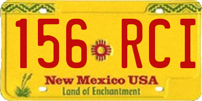 NM license plate 156RCI