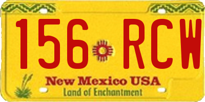 NM license plate 156RCW