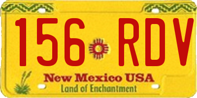 NM license plate 156RDV