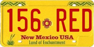 NM license plate 156RED