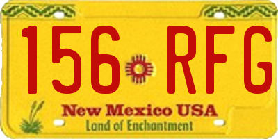 NM license plate 156RFG
