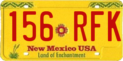 NM license plate 156RFK