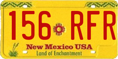 NM license plate 156RFR