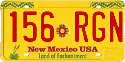 NM license plate 156RGN