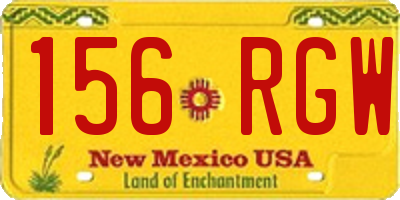 NM license plate 156RGW