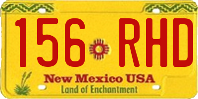 NM license plate 156RHD