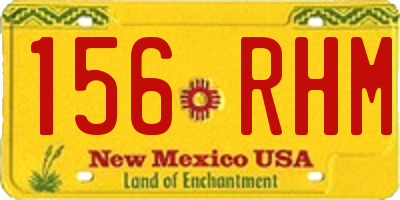 NM license plate 156RHM