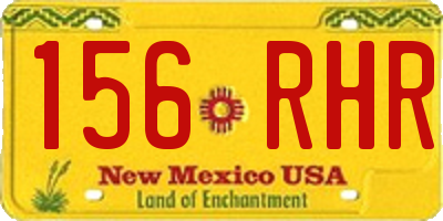 NM license plate 156RHR
