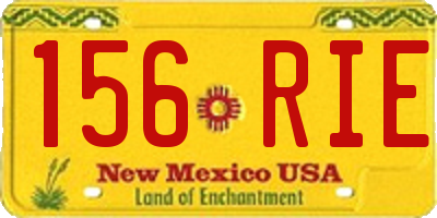 NM license plate 156RIE