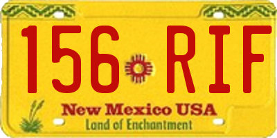 NM license plate 156RIF