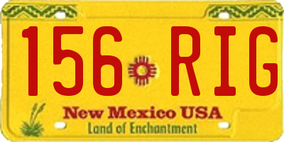 NM license plate 156RIG