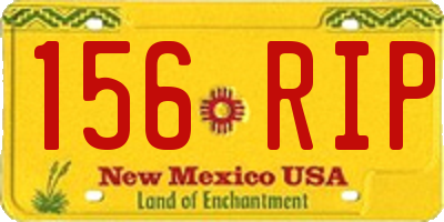 NM license plate 156RIP