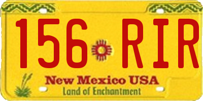 NM license plate 156RIR