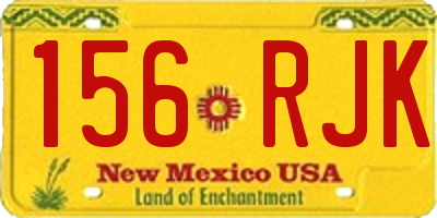 NM license plate 156RJK