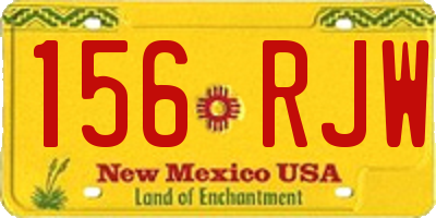 NM license plate 156RJW
