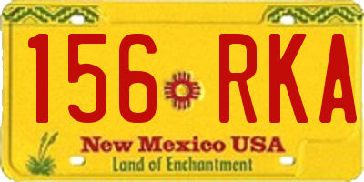 NM license plate 156RKA