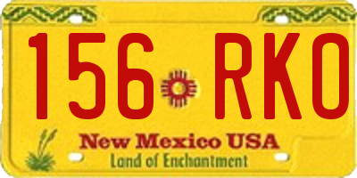 NM license plate 156RKO