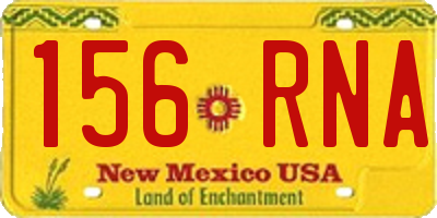 NM license plate 156RNA