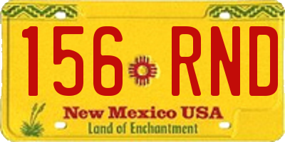 NM license plate 156RND