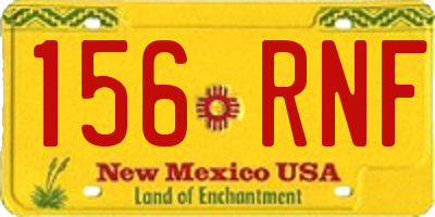 NM license plate 156RNF