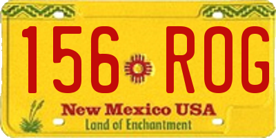 NM license plate 156ROG