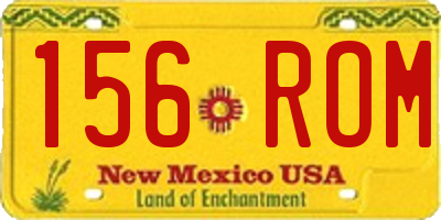 NM license plate 156ROM